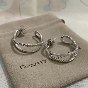 David Yurman Twisted Silver Earrings